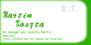 martin koszta business card